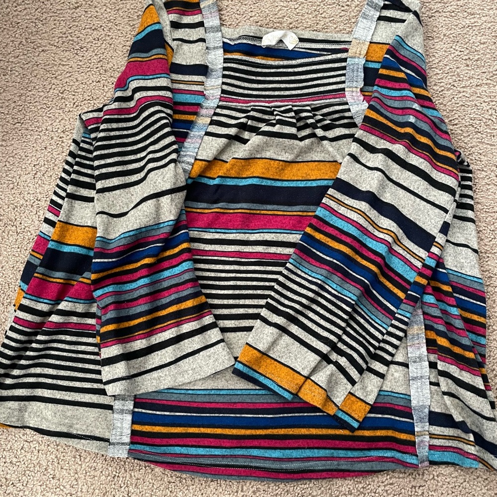 Suzanne Betro Multicolor Striped Long Sleeve Top